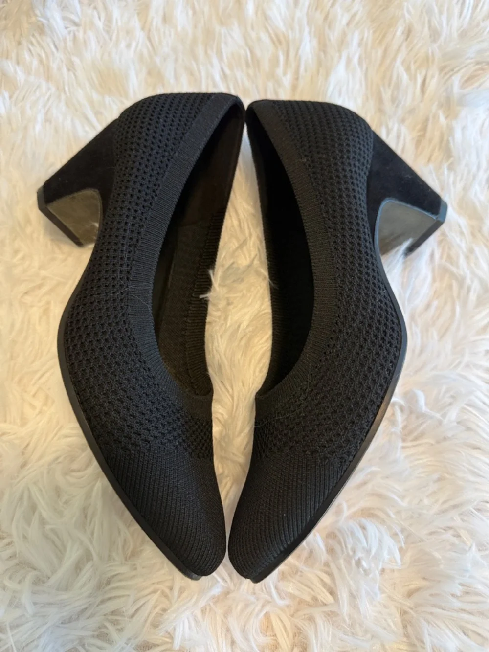 Eileen Fisher Kiss Knit Black Pump Heels 7